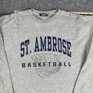 St Ambrose Basketball‎ Shirt Mens Size XXL Gray Long Sleeve Graphic Jansport